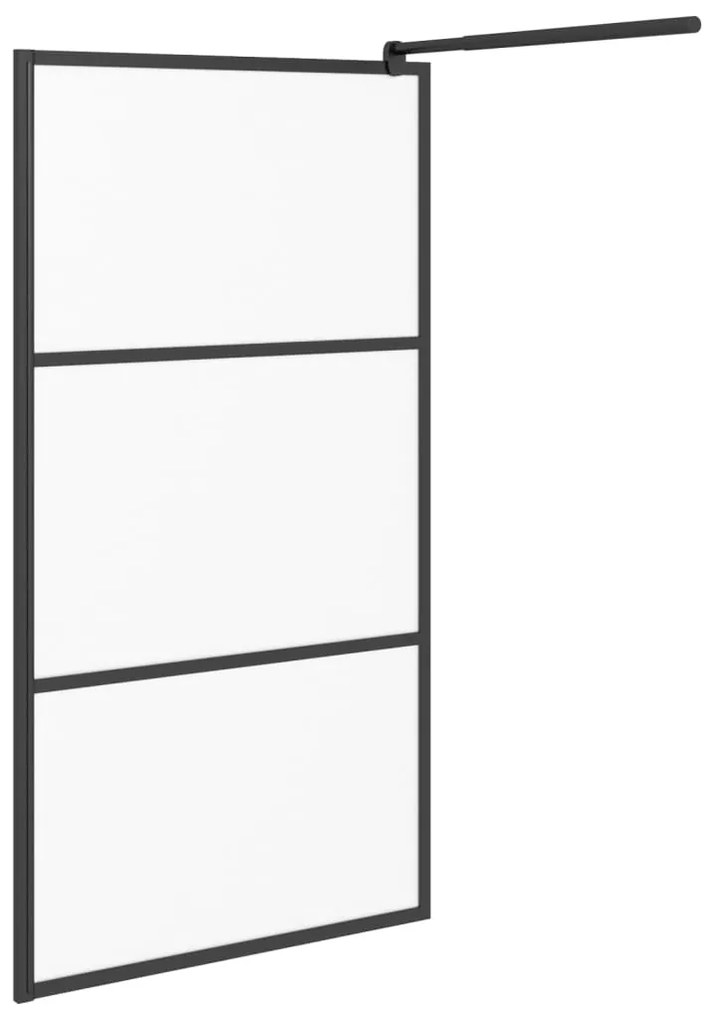 Divisória de chuveiro 100x195 cm vidro opaco ESG preto