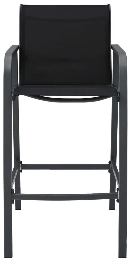 Cadeiras de bar para jardim 4 pcs textilene preto