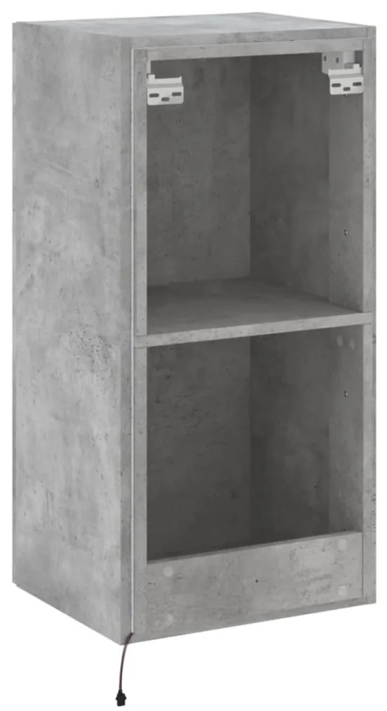 Móvel de parede p/ TV c/ luzes LED 40,5x35x80 cm cinza cimento