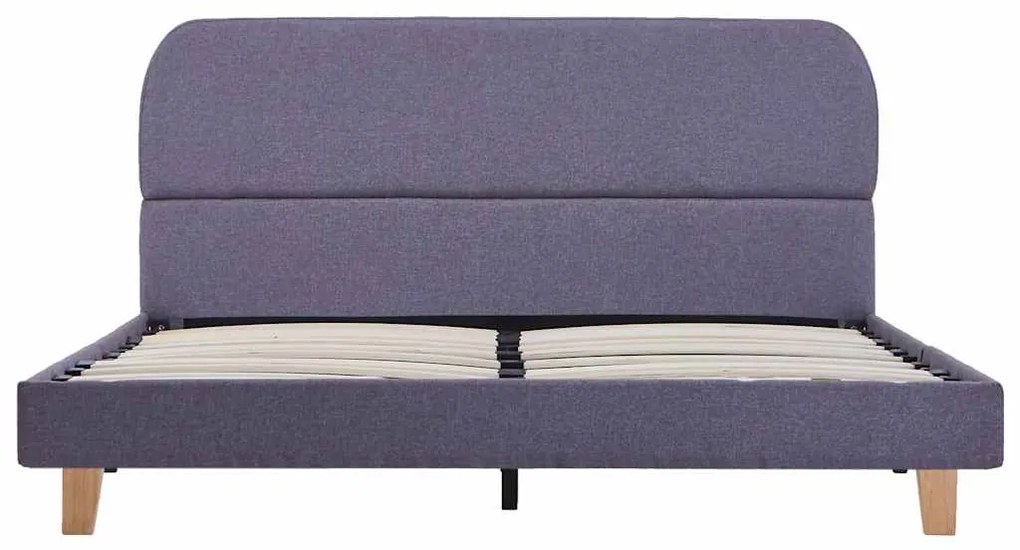 Estrutura de cama sem colchão 135x190 cm tecido cinzento-claro