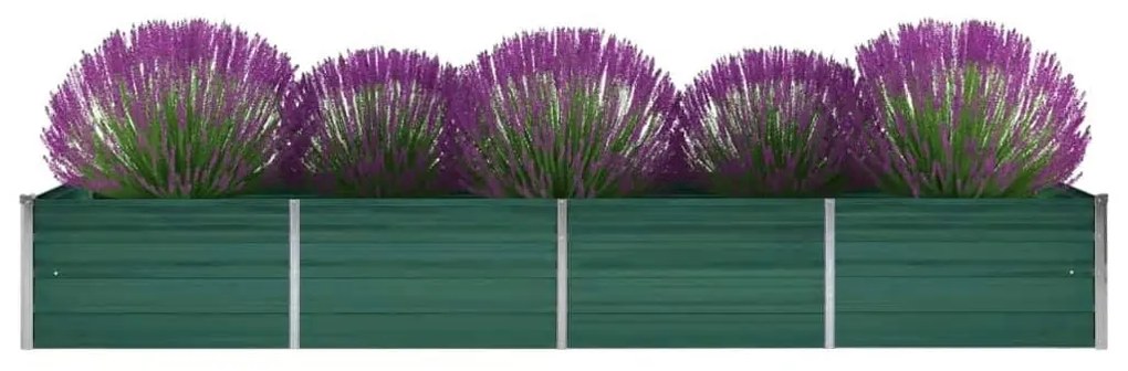 vidaXL Canteiro elevado de jardim aço galvanizado 320x80x45 cm verde