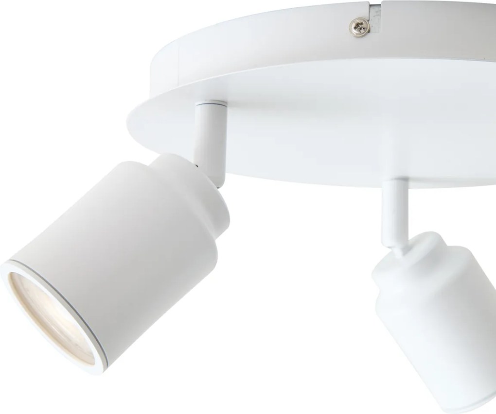 Foco de Casa de Banho Moderno Branco 3 Luzes IP44 - Ducha
