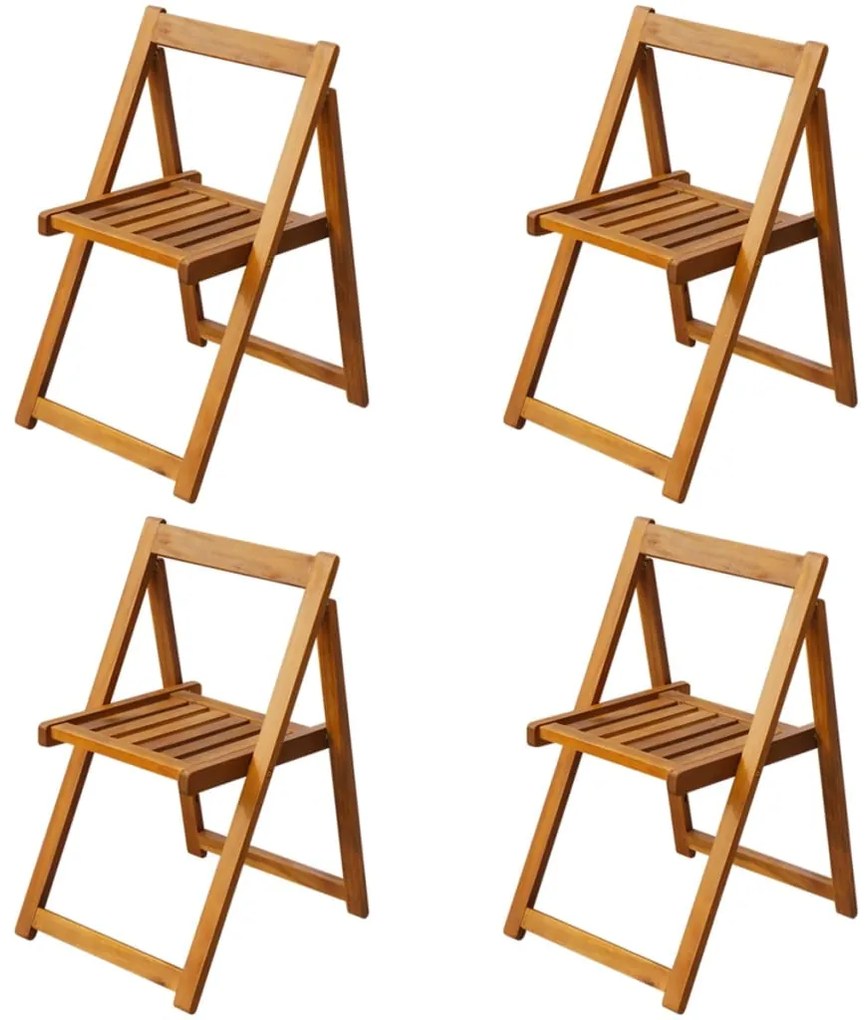 Conjunto de jantar dobrável p/ exterior 5 pcs acácia maciça