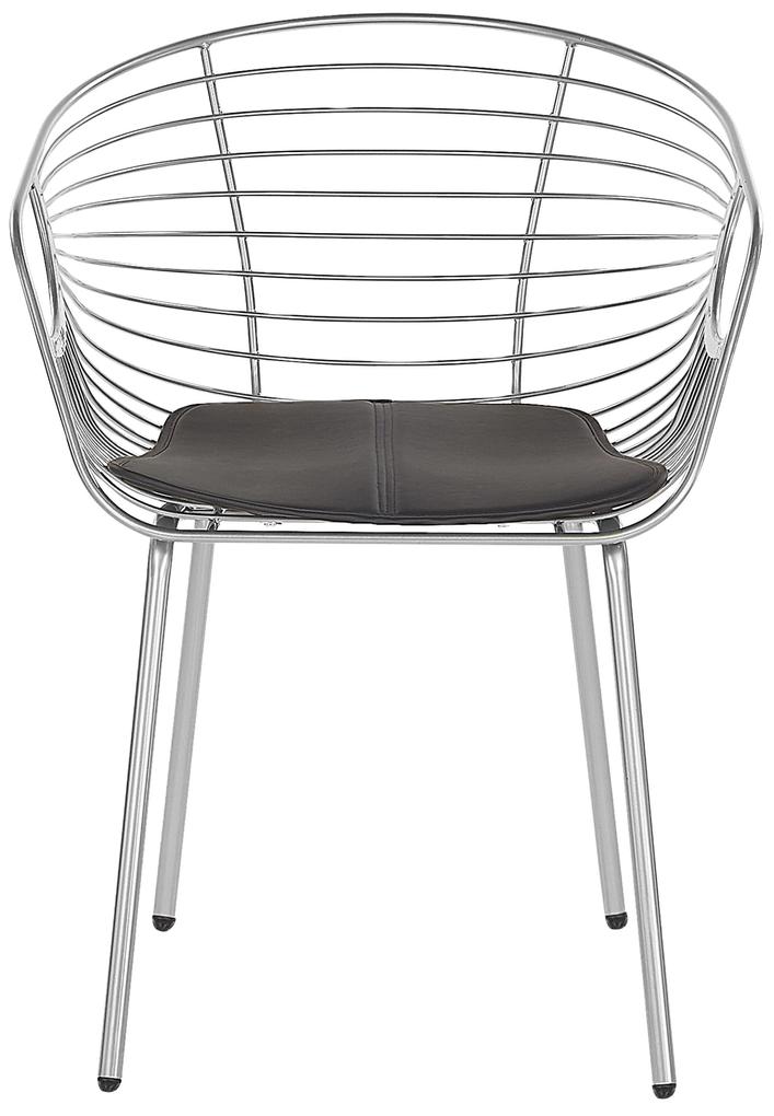 Conjunto de 2 cadeiras em metal prateado HOBACK Beliani