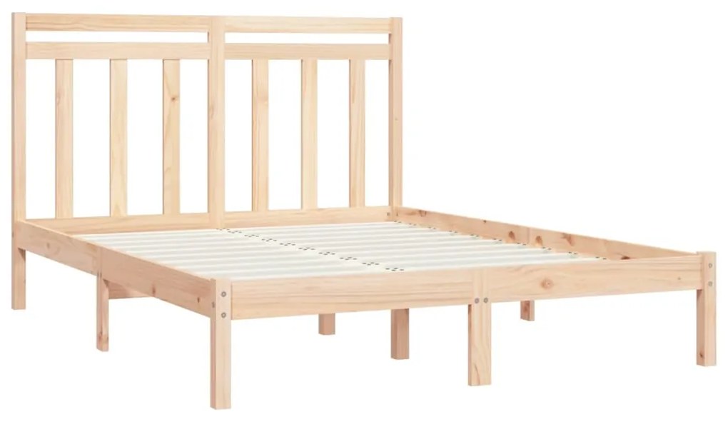 Estrutura de cama dupla pequena 4FT 120x190 cm madeira maciça