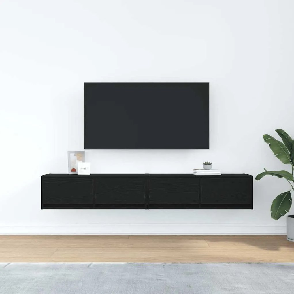Móveis de TV 2pcs 80x31x25,5cm deriv. madeira carvalho preto
