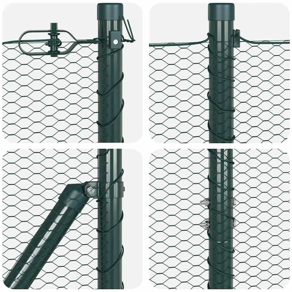 Cerca Hexagonal vidaXL Verde 1x100 m Aço