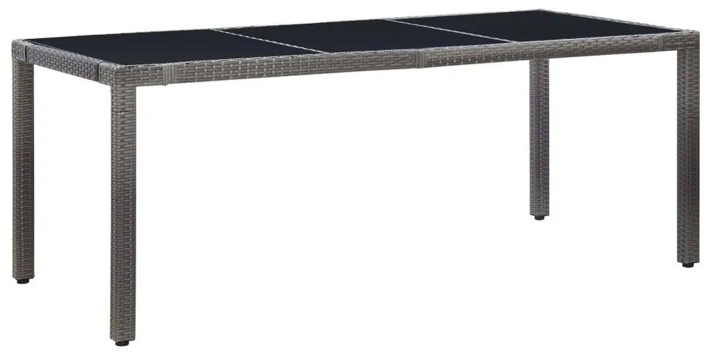 9 pcs conjunto de jantar para exterior vime PE cinzento