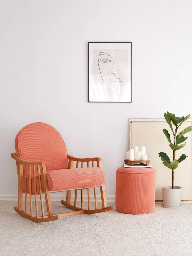 Pouffe Teddy – Coral – 43x45x43 cm