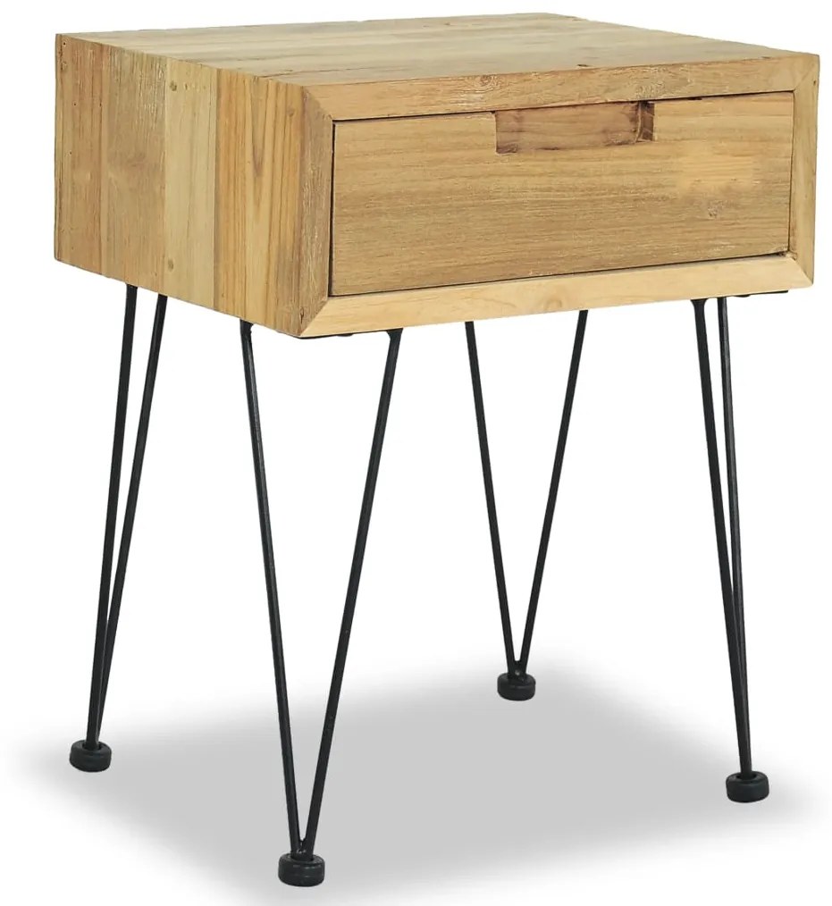 vidaXL Mesa de cabeceira 40x30x50 cm teca maciça