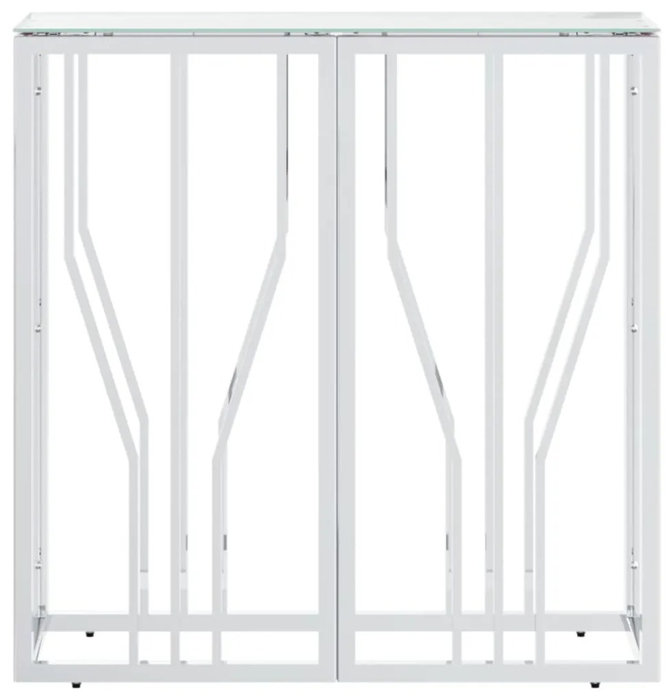 Mesa consola 70x30x70 cm aço inoxidável e vidro