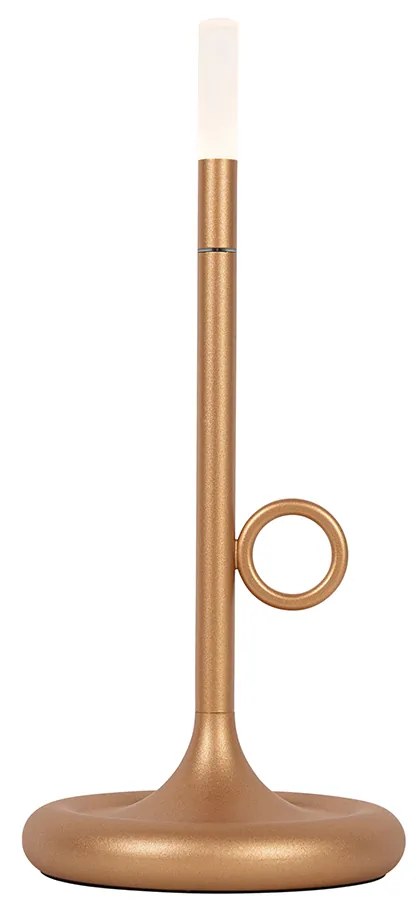 Conjunto de 2 candeeiros de mesa para exterior dourado com dimmer recarregável - Sjarel