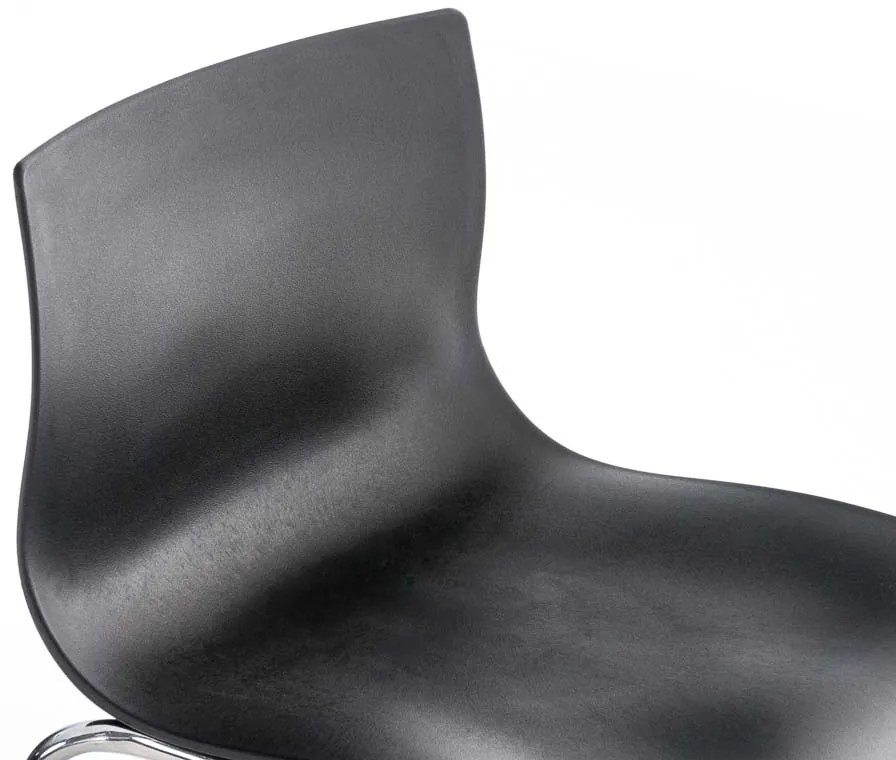 Banco de bar Hoover em plástico e com estrutura cromada 43 x 100 x 48 cm Preto