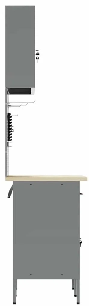 Conjunto de Armário e Painel de Ferramentas vidaXL 5 Peças Preto MDF e