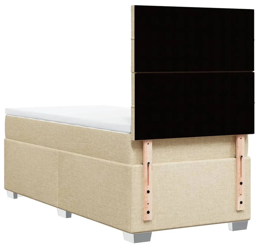 Cama com molas/colchão 90x200 cm tecido cor crème
