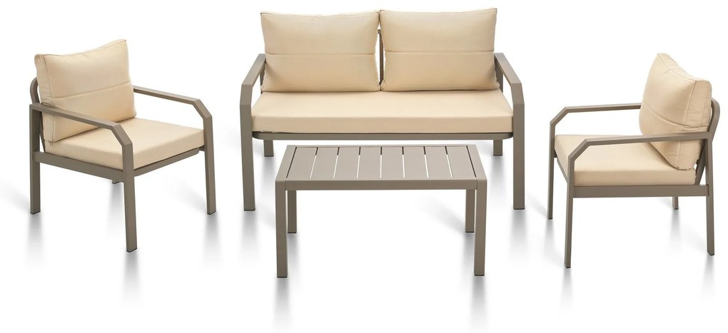 Conjunto de Lounge de Jardim Arya – Sofá de 2 Lugares, 2 Poltronas Ind