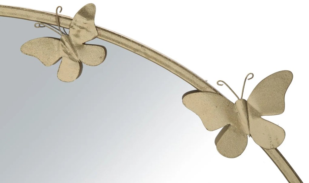 ESPELHO DE PAREDE REDONDO BORBOLETAS Ø 91X3X94 CM DOURADO