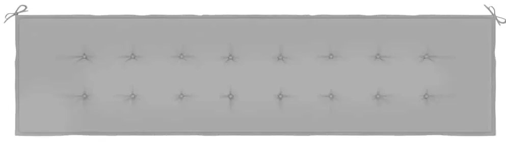 Almofadão p/ banco de jardim 200x50x4 cm tecido cinza