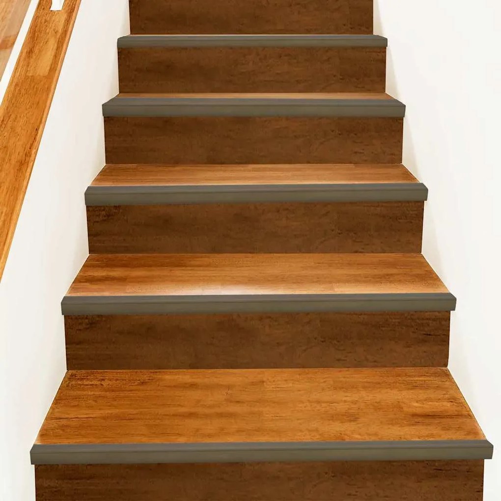 Perfis para degraus 30 pcs Castanho 67 cm Alumínio