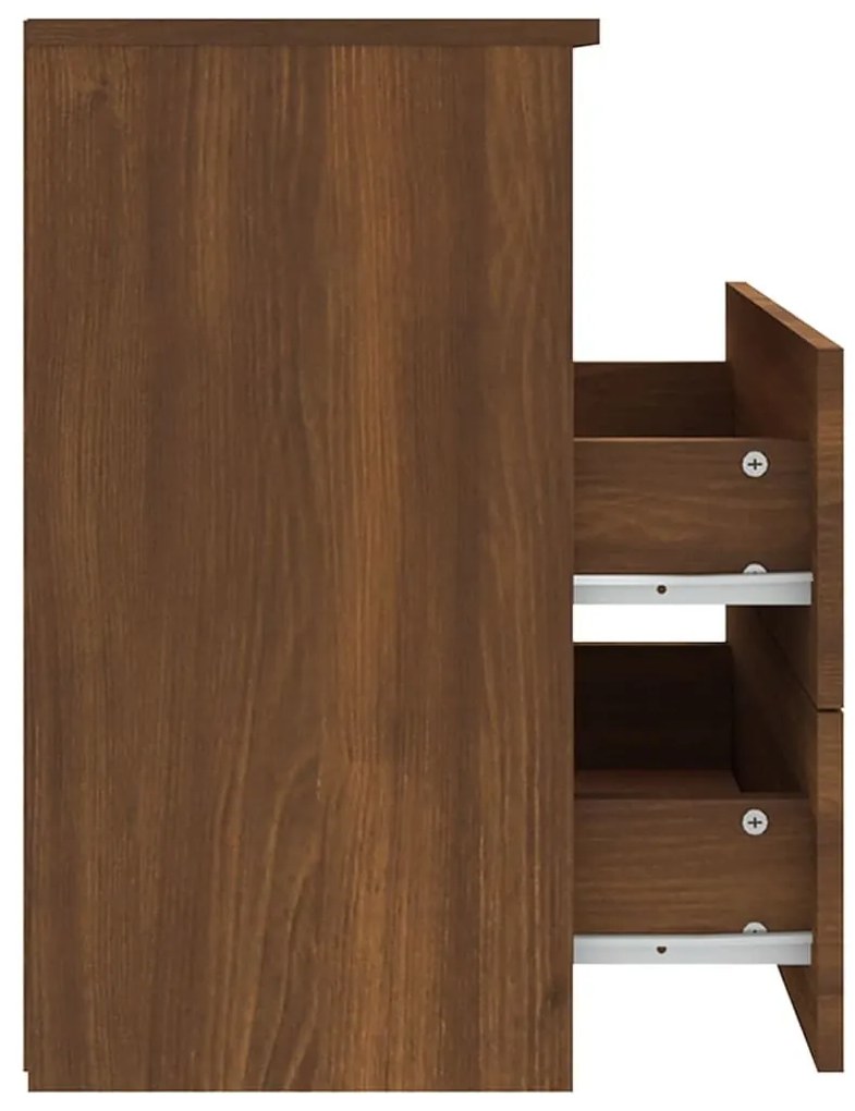 Mesas de cabeceira 2 pcs 50x32x60 cm cor carvalho castanho