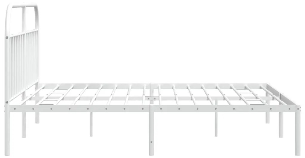 Estrutura de cama com cabeceira 200x200 cm metal branco