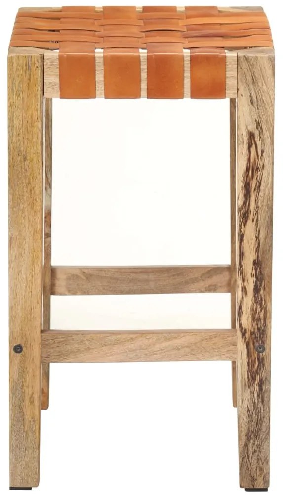 Bancos de bar 2 pcs couro genuíno 60 cm castanho