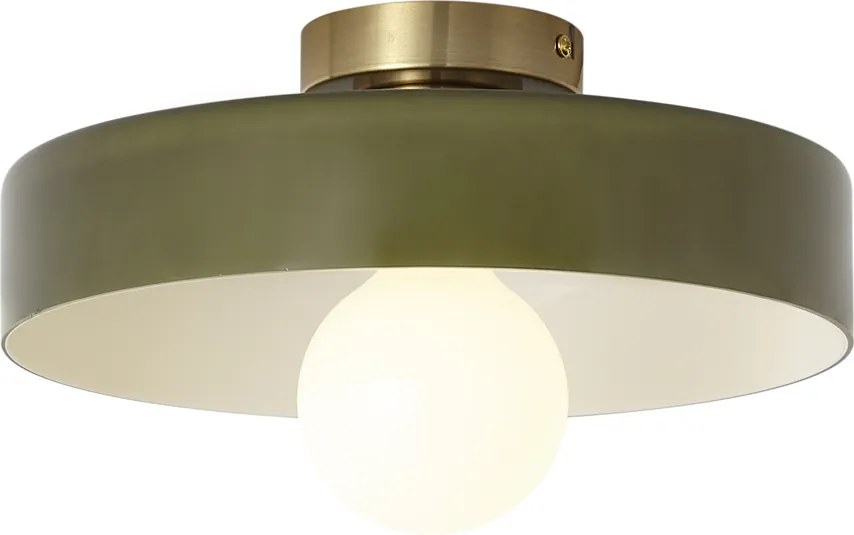 Plafon Retro Bronze com Vidro Verde - Jina