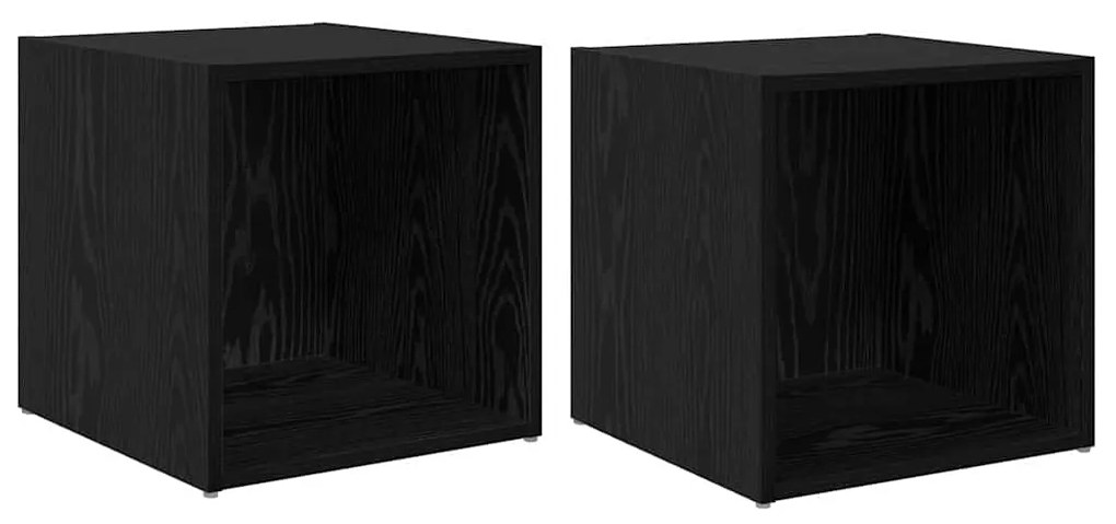 Gabinete para TV 2 pcs Preto 37 x 35 x 37 cm Madeira processada