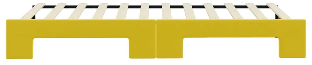 Sofá-cama com gavetão 90x200 cm veludo amarelo