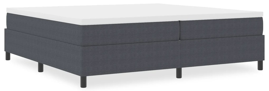 Cama Box Spring vidaXL Cinza Escuro 200x200 cm Tecido de Corduroy