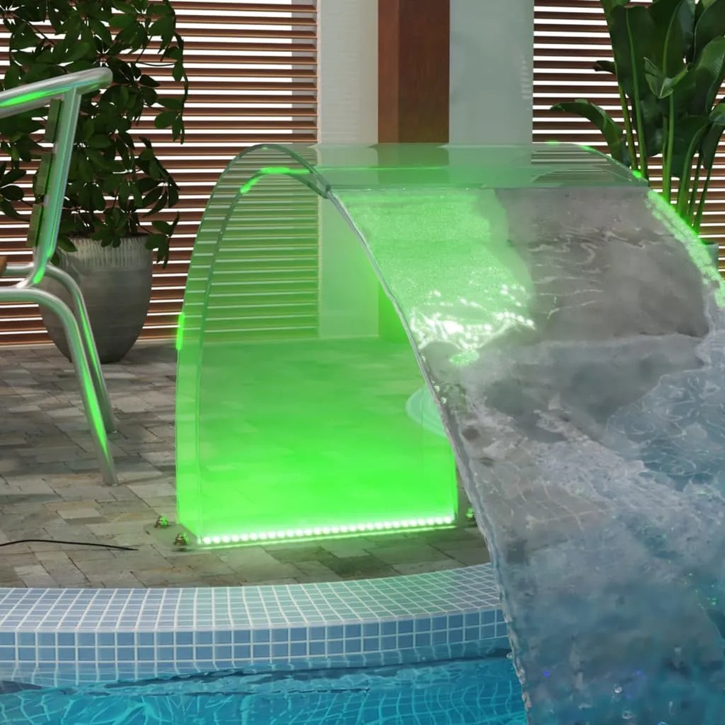 Fonte de piscina com luzes LED RGB 50 cm acrílico