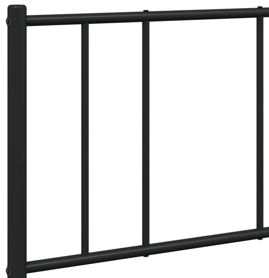 Estrutura de cama com cabeceira e pés 120x190 cm metal preto