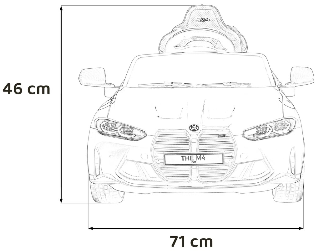 Carro elétrico para Crianças BMW M4 12V Rodas Espuma EVA, Assento couro ecológico Branco