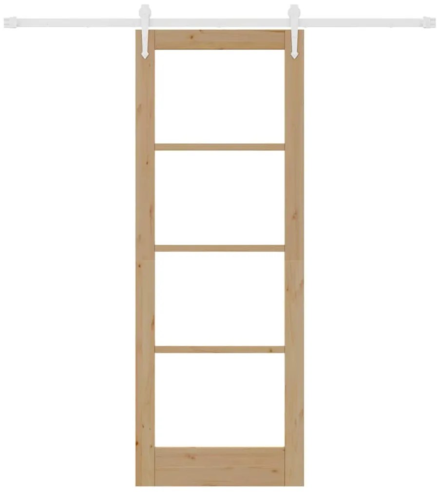 Conjunto de Porta Deslizante vidaXL com Hardware 78x211 cm Madeira Sól
