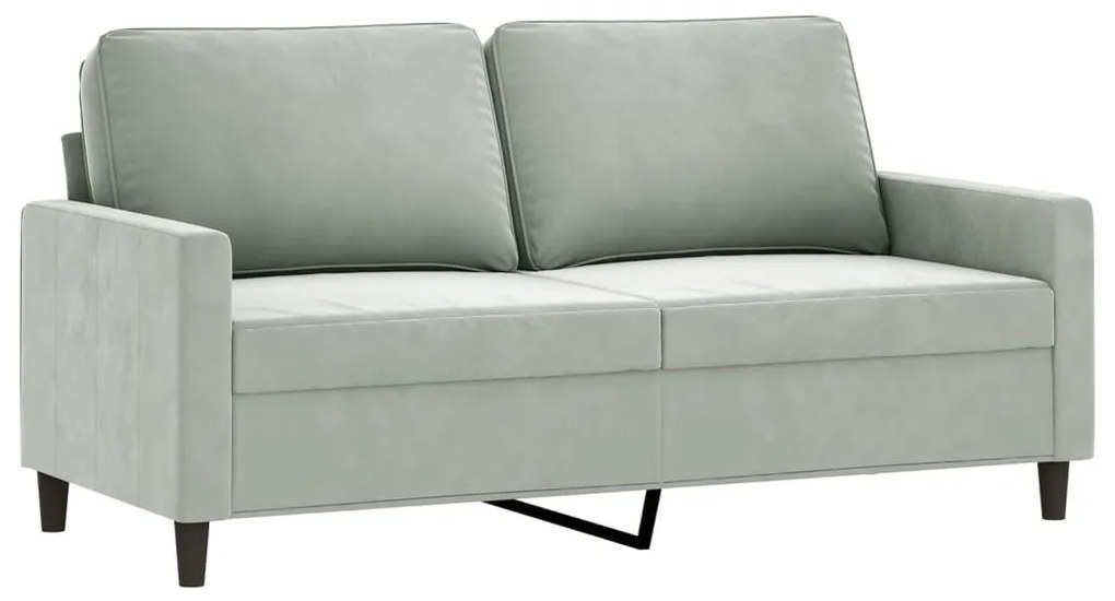 3 pcs conjunto de sofás com almofadões veludo cinzento-claro