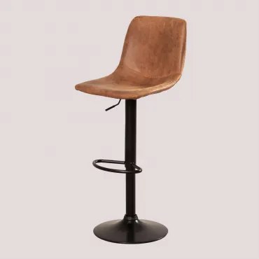 Pack De 4 Bancos Altos Reguláveis Em Polipele Ody Camelo Vindima - Sklum