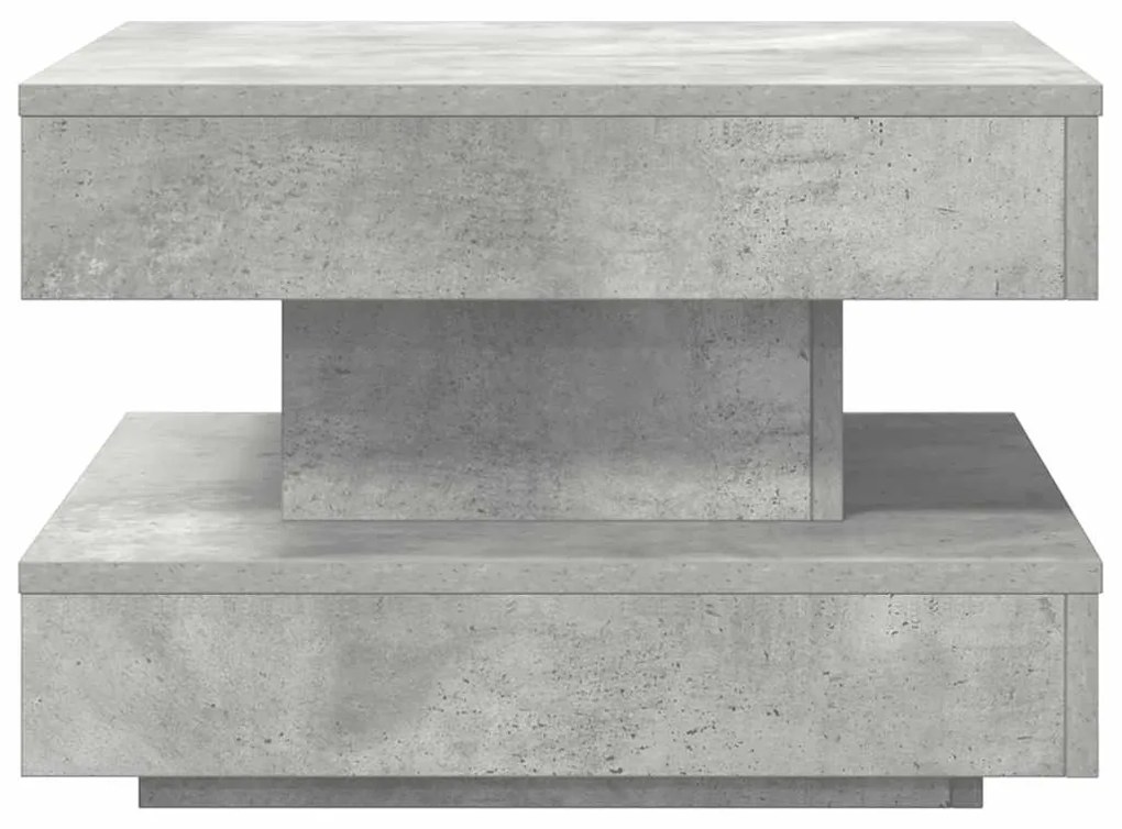 Mesa de centro rotativa a 360 graus 50x50x34,5 cm cinza cimento