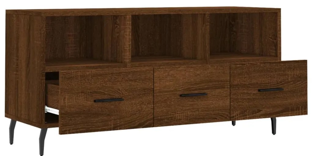 Móvel de TV 102x36x50 cm derivados de madeira carvalho castanho