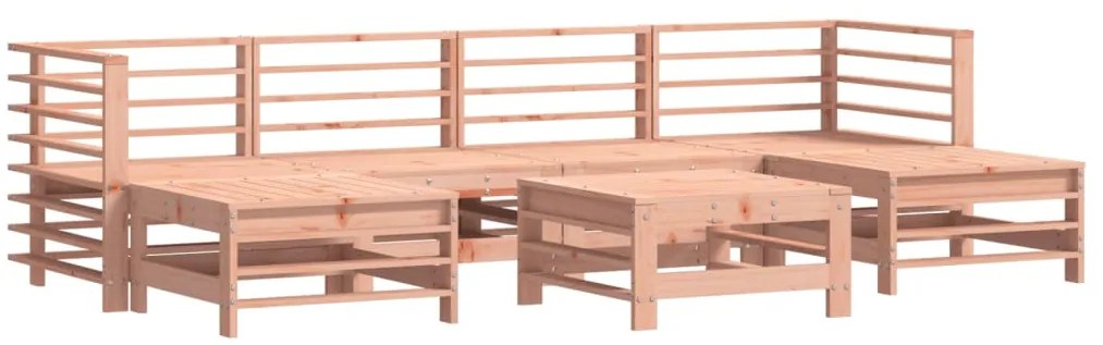 7 pcs conj. lounge jardim com almofadões madeira douglas maciça