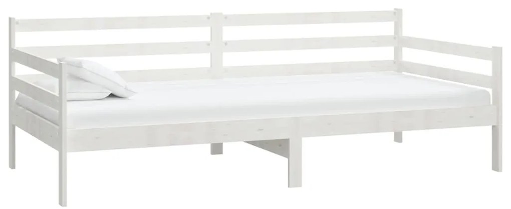 Sofá-cama com colchão 90x200 cm pinho maciço branco