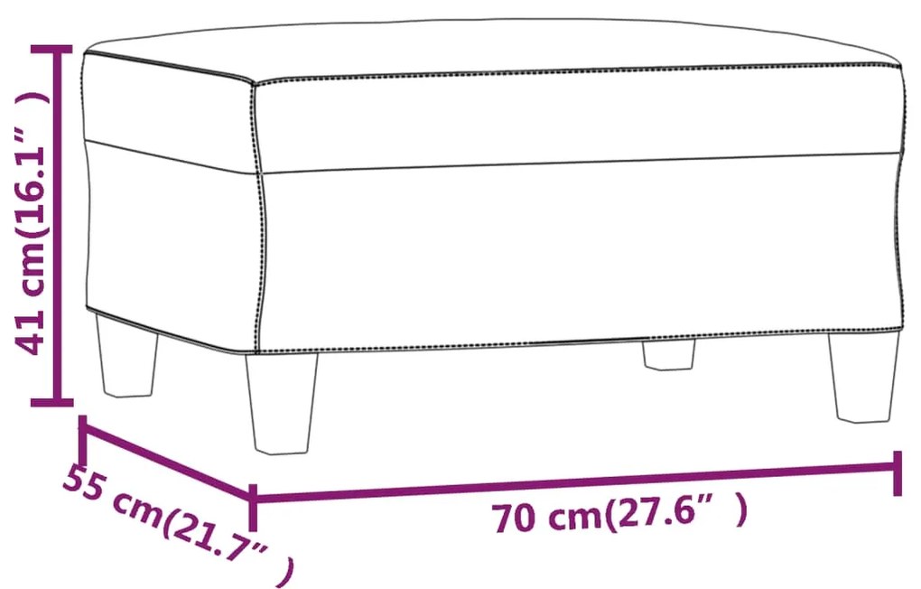 Apoio de pés 70x55x41 cm tecido de microfibra cinzento-escuro