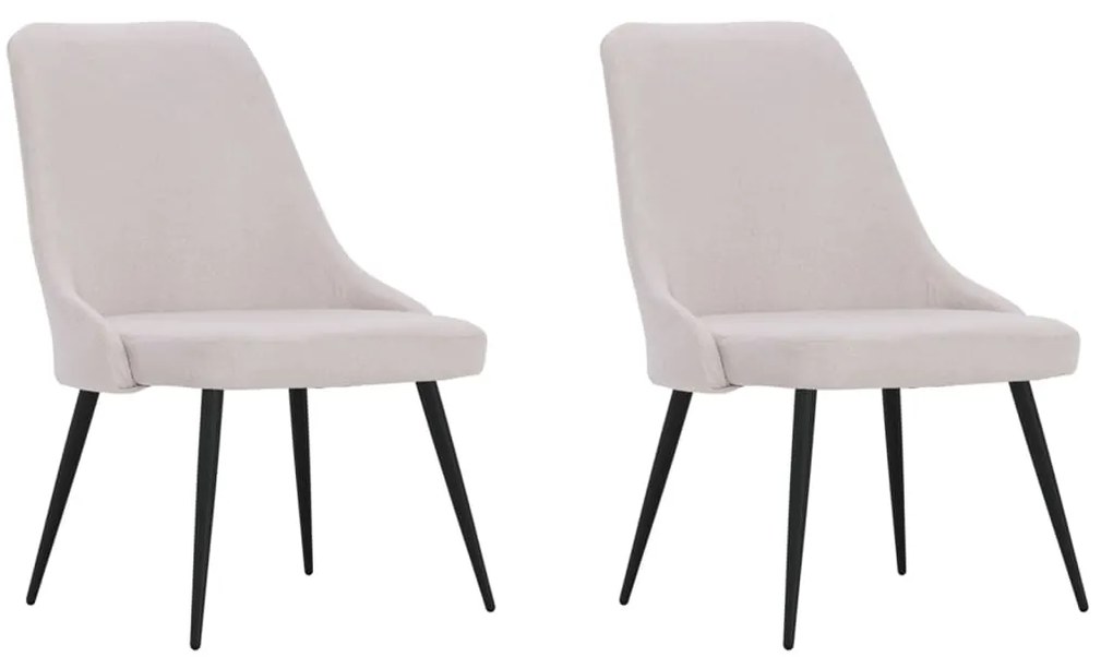vidaXL Cadeiras de jantar 2 pcs tecido cor creme