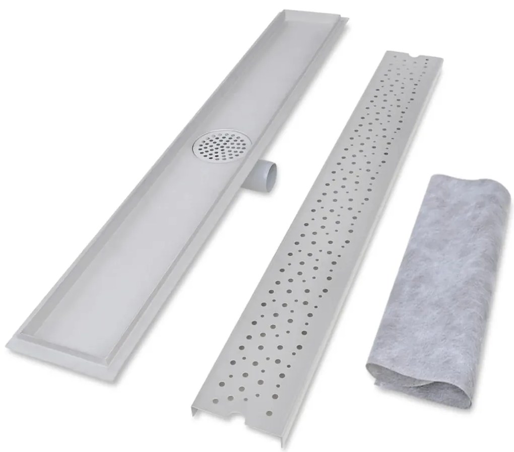 Dreno de chuveiro linear bolhas 930x140 mm aço inoxidável