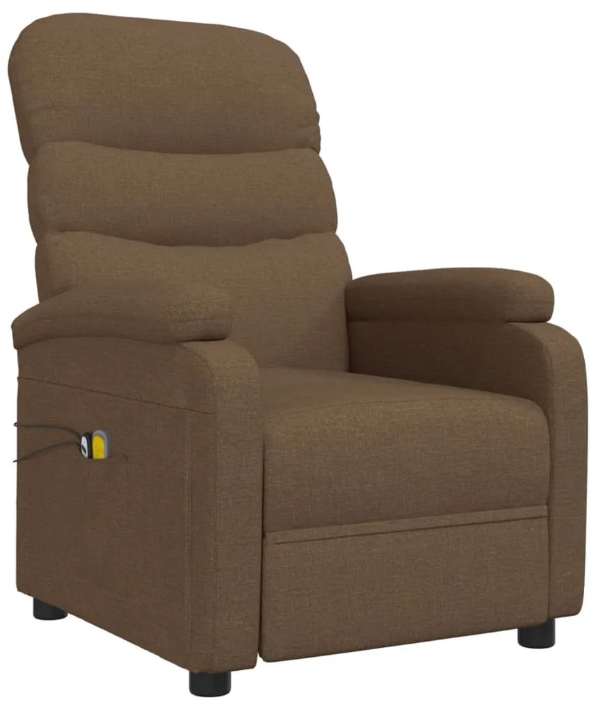 Poltrona de massagens elétrica reclinável tecido castanho