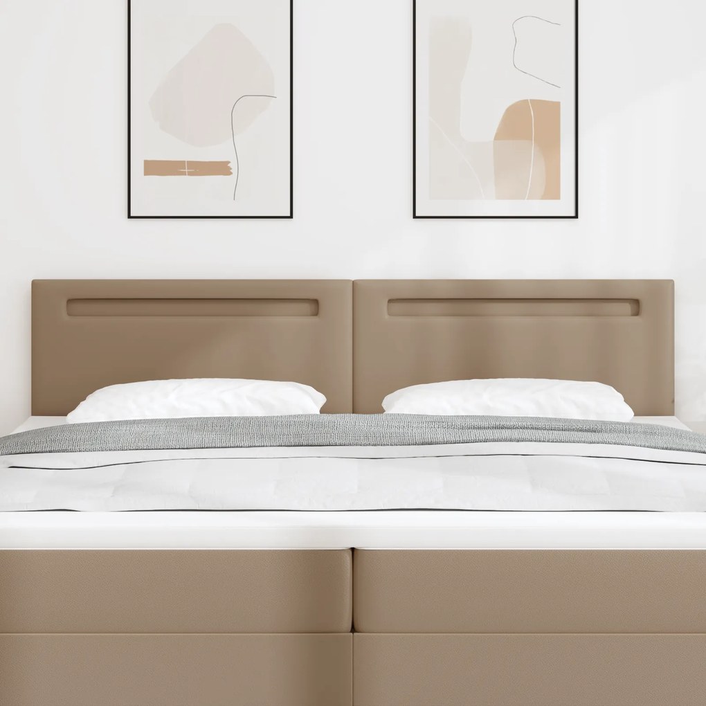 Cabeceira vidaXL Design Simples Cappuccino 200 cm em Couro Sintético