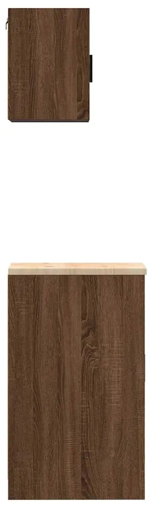 Armários de garagem 2pcs derivados de madeira carvalho castanho