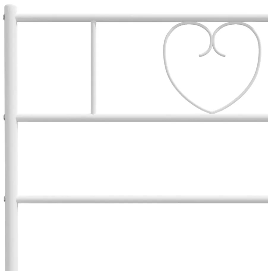Estrutura de cama com cabeceira 200x200 cm metal branco