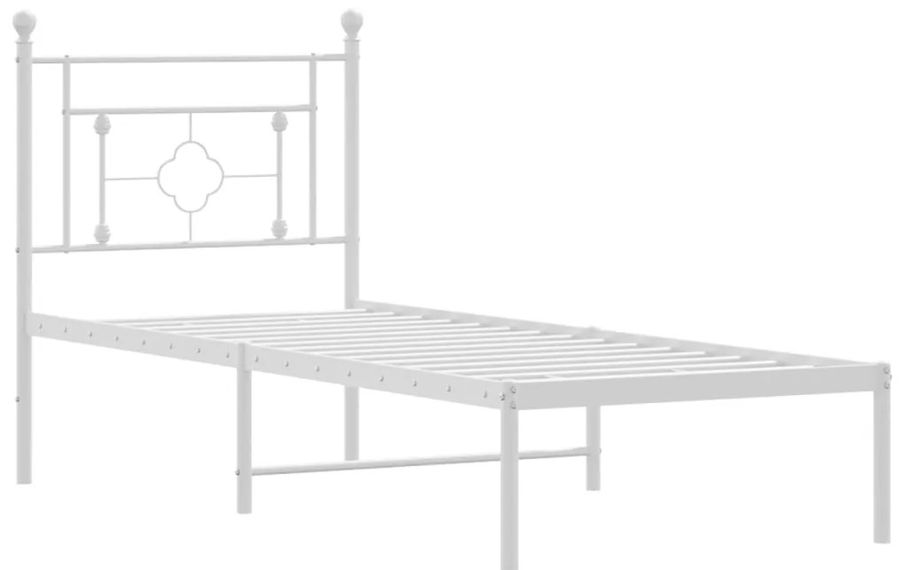 Estrutura de cama com cabeceira 80x200 cm metal branco