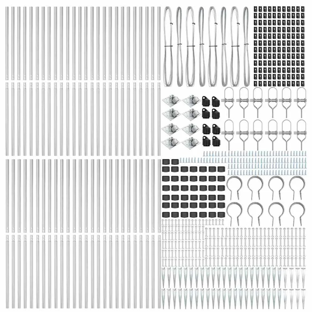 Postes de Cerca com Ponta - 52 peças Ø32mm, 170cm, em Aço Galvanizado.