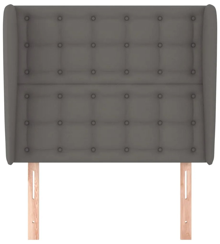 Cabeceira cama c/ abas couro artif. 83x23x118/128 cm cinzento